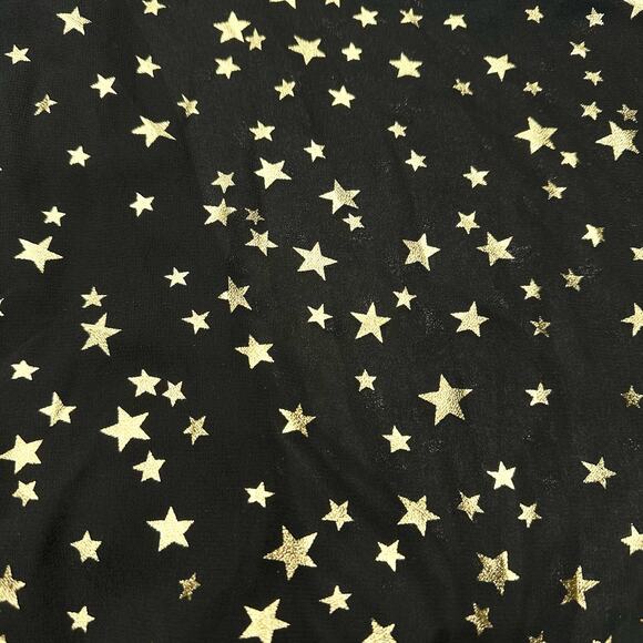 If By Sea Los Angeles | Women | Black Ruffle Gold Star Print Romper | Medium - Picture 13 of 14